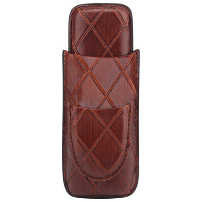 Xifei 2 Slots Leather Cigar Case Set Portable Humidor Box W/ Stainless Steel Cutter Travel Smoking Cigarette Storage Accessories