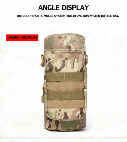 Tactical Molle Zipper Camo Water Bottle Pouches Small Mess Pouch Nylon Waterproof Waist Bag Outdoor Travel Sports Bottle Pouch