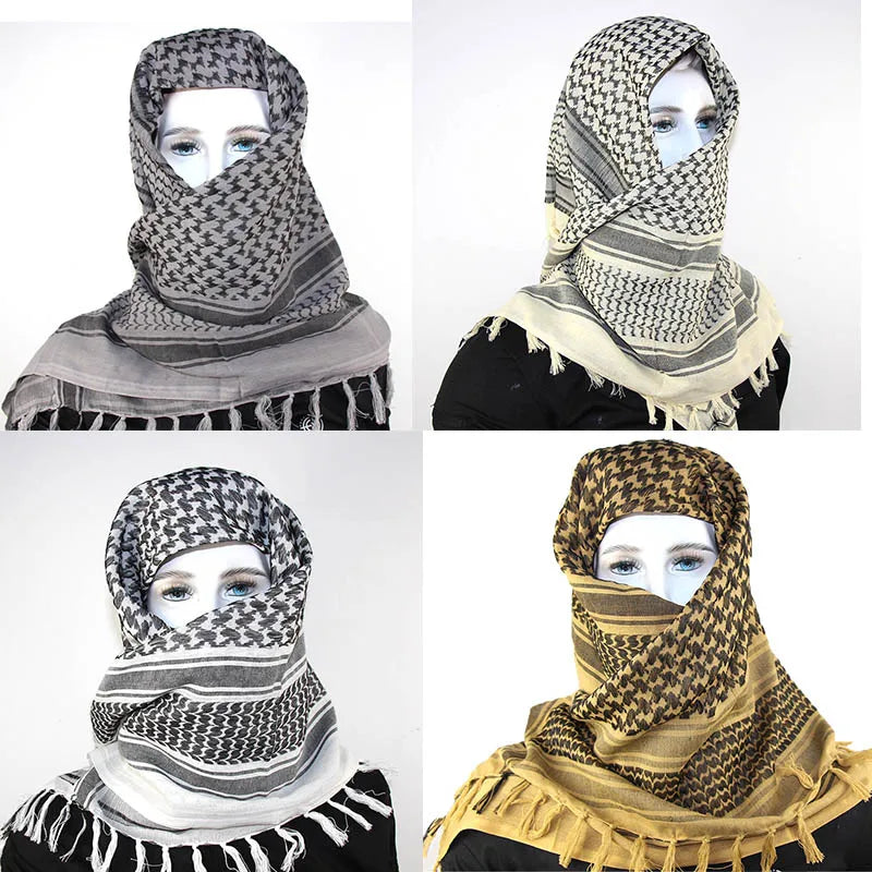 Hot sale Arab Keffiyeh Shemagh Scarf Cotton Winter Shawl Neck Warmer Cover Head Wrap Windproof Tactical Camping Scarf Men Women