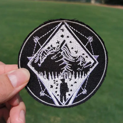Prajna Wild Adventure Embroidered Patches For Clothing Badges Traveler Mountain Patch For T-shirt Iron On Patches On Clothes DIY
