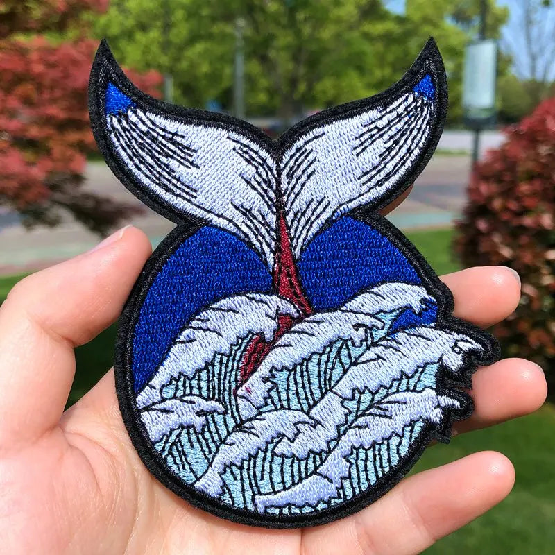 Prajna Wild Adventure Embroidered Patches For Clothing Badges Traveler Mountain Patch For T-shirt Iron On Patches On Clothes DIY