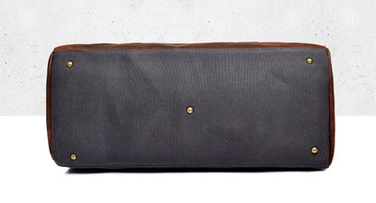WaterProof Waxed Canvas Leather Men Travel Bag Hand Luggage Bag Carry On Large tote Vintage Men Duffle Weekend Bag big Overnight