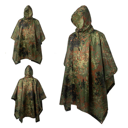 Multifunctional Raincoat Waterproof Poncho Camouflage Cover For Camping Hunting Clothes Shelter Tent Emergency Raincoat