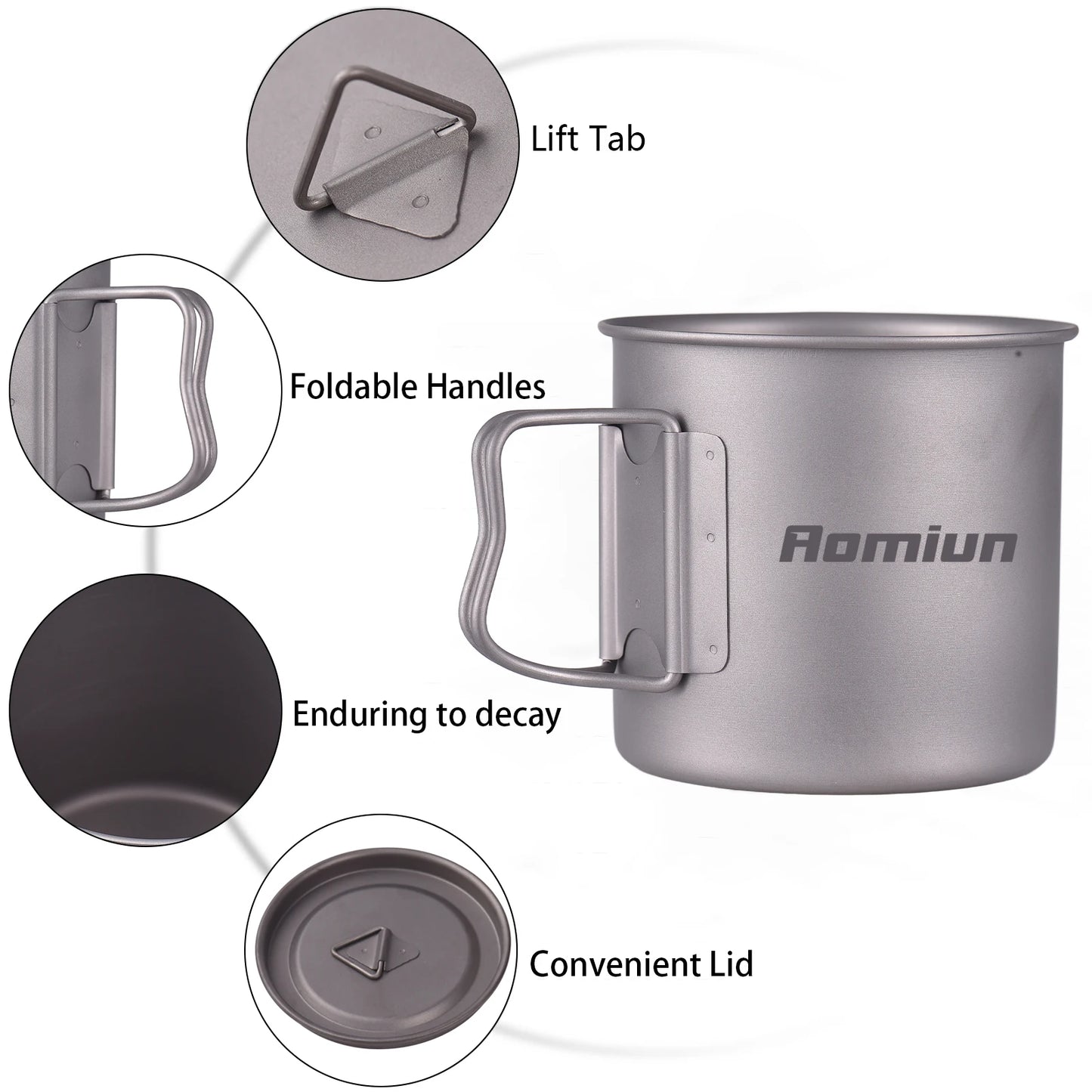 Camping Cooking Set Ti 500ml Cup Fork Spoon Alcohol Stove Windscreen Portable Camping Cook Sets for 1 People