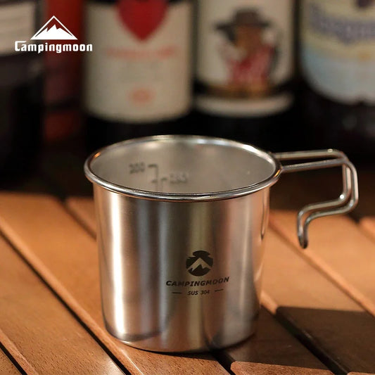 CAMPINGMOON Sierra Cup Hiking Outdoor Stainless Steel Cup Beer Mug With Handle Portable Camping Water Cup For Picnic