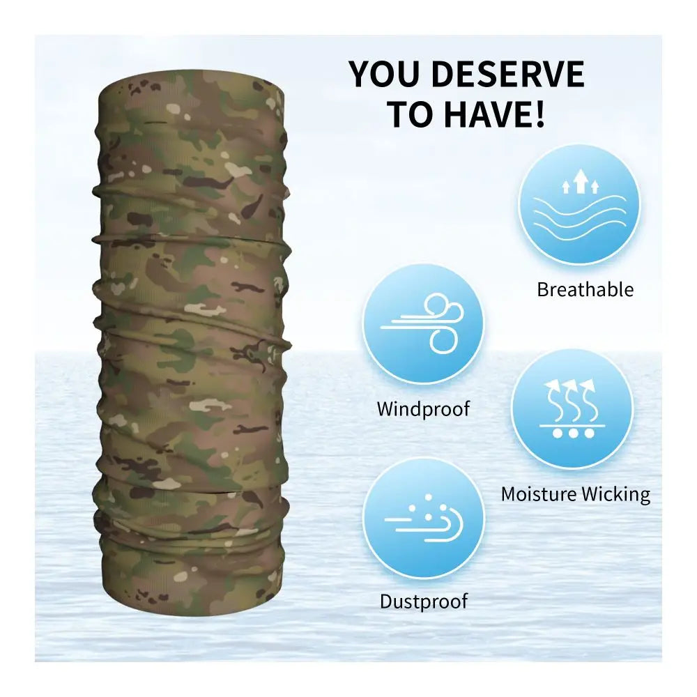 Custom Flecktarn Camo Bandana Neck Gaiter Windproof Face Scarf Cover Men Women Woodland Camouflage Headwear Tube Balaclava