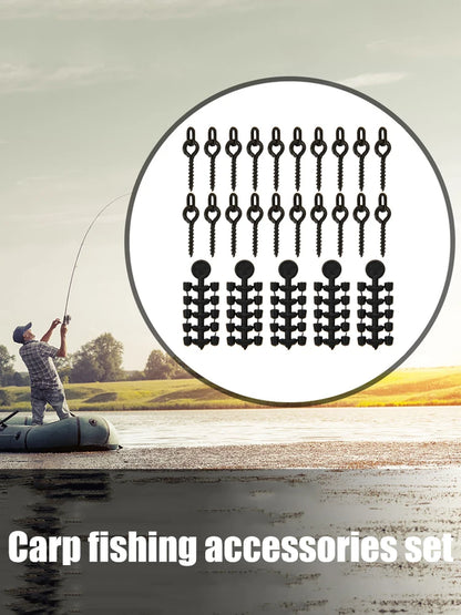20 Pcs Fishing Screws 50 Pcs Hook Stop Hook Carp Fishing Accessories Hook Stops Beads for Carp Fish For Fishing Rig Boilies Fish