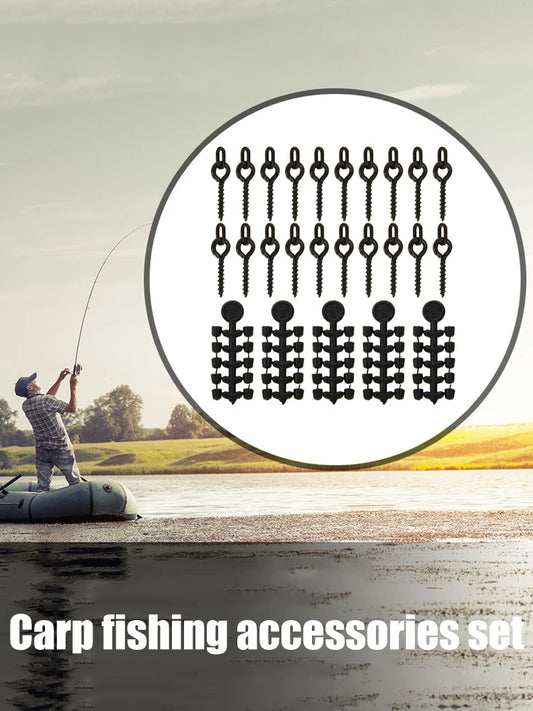 20 Pcs Fishing Screws 50 Pcs Hook Stop Hook Carp Fishing Accessories Hook Stops Beads for Carp Fish For Fishing Rig Boilies Fish