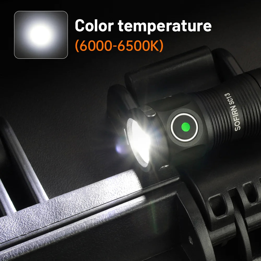 Sofirn SC13 Black Green SST40 LED 1300lm Mini Tactical Flashlight