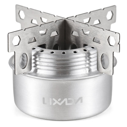 Portable Mini Aluminum Alloy Alcohol Stove with Lid and Cross Stand Outdoor Camping Hiking Backpacking