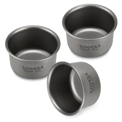 1/3pcs Lixada 35ml Mini Titanium Tea Cup Home Office Outdoor Camping Hiking Coffee Tea Cup Mug 8g