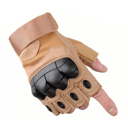 Mountaineering Outdoor Tactical Fingerless Gloves Hard Knuckle Paintball Airsoft Hunting Combat Riding Hiking Half Finger Glove