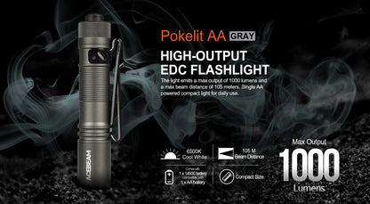 ACEBEAM Pokelit AA EDC Flashlight 1000 Lumens High CRI90 USB-C Rechargeable