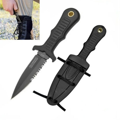 Neck-Mounted Tactical Fixed Blade - 440C Mini Survival Knife for Outdoor EDC, Hunting Combat and Survival with Nylon Handle