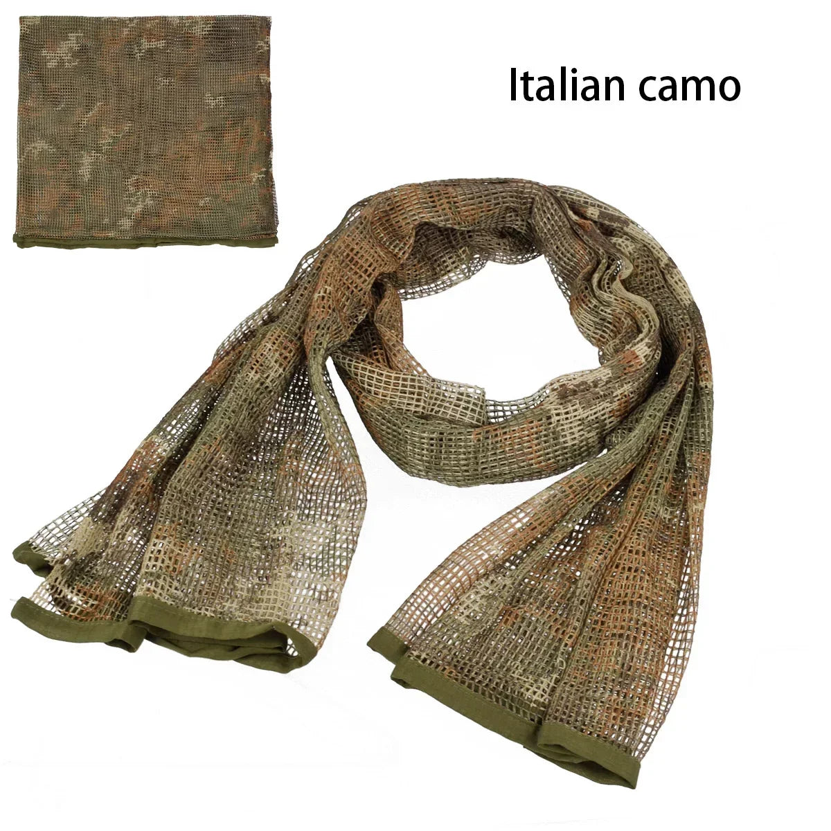 Camouflage Netting Scarf Sniper Veil Camo Mesh Face Scarf Veil Shemagh Head Wrap for Outdoor Camping Hiking Hunting Shooting