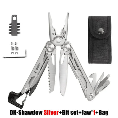 DAKOYU DKShadow Multitool Camping Pliers with Emergency Whistle -8 Color Compact Outdoor Tool, Suitable for Hiking and Camping