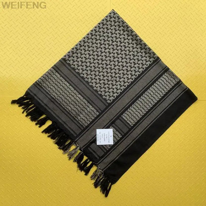 Tactical Arab Keffiyeh Shemagh Scarf Cotton Winter Shawl Neck Warmer Cover Head Wrap Windproof Hiking Camping Scarf Men Women