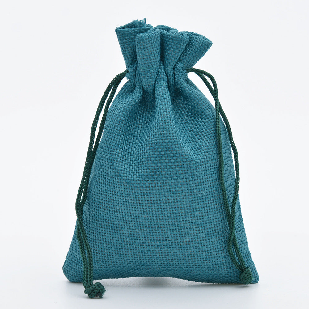 5pcs Multisize Jute Burlap Linen Drawstring Bag Christmas Halloween Gift Bags Wedding Birthday Party Candy Chocolate Packing Bag