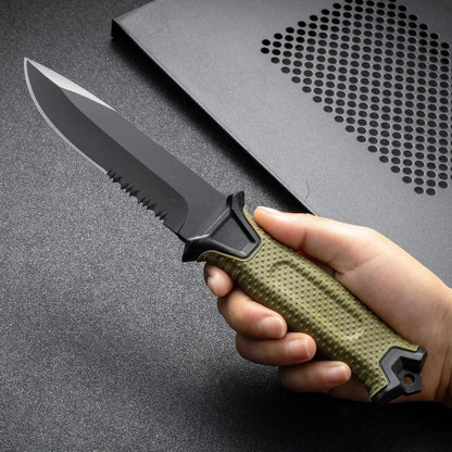 Outdoor knife camping defense straight knife wilderness survival sharp tactical knife carry survival knife high hardness knife