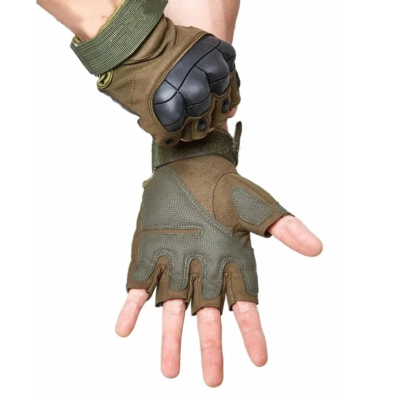 Mountaineering Outdoor Tactical Fingerless Gloves Hard Knuckle Paintball Airsoft Hunting Combat Riding Hiking Half Finger Glove