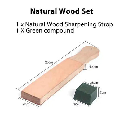 WUTA 1 Piece Leather Knife Sharpener Sharpening Strop Tool Black Wood Razor Polishing Board Fine Grinding with Polish Compound