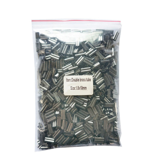100PCS Brass Double Barrel Crimps Sleeve Tube Pipe Leader Wire Crimping Connector Carp Fishing Hook Accessories Pesca