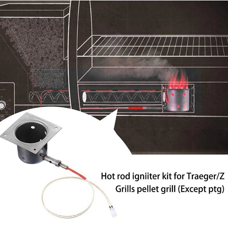 Hot Rod Ignitor Kit Replacement Grill Starter For Traeger Camping Chef Pit Boss Pellet Grills For BBQ Pro Parts-A03I