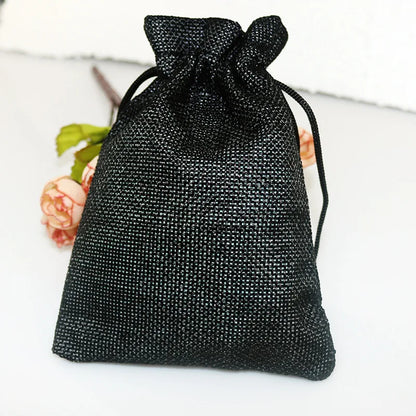 10pc (9x12cm) Handmade Natural Burlap Linen Drawstring Gift Bags Favor Wedding Christmas Gift Bag Jewelry Packaging Bags&Pouches