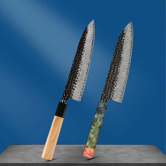 Damascus Steel Japanese Kitchen Knife, PRO Chef Knife, Handmade
