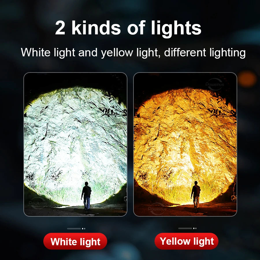 Powerful Flashlight With 7 Lamp Beads Super Tactical Light With COB Side Light Camping Lantern USB Rechargeable Outdoor Torch