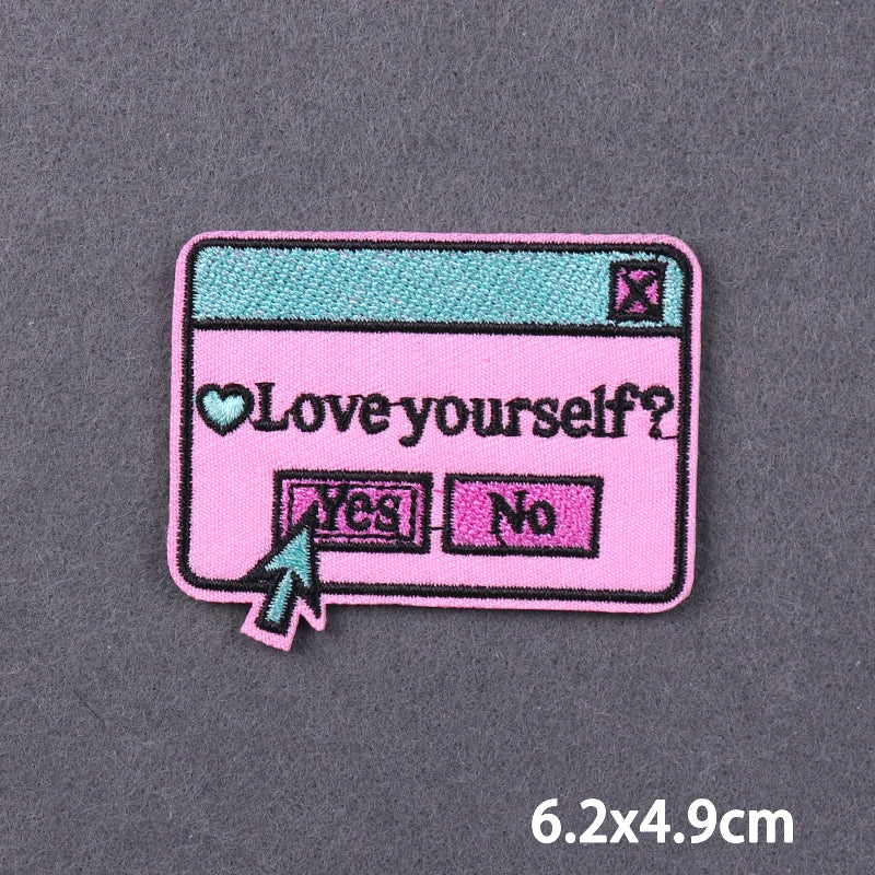 Indicative Slogan Patch Iron/Sew On Patches For Clothing Thermoadhesive Patches Embroidery/Fusible Patch Stay Weird Applique DIY