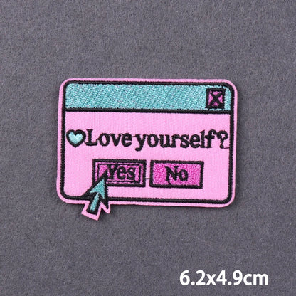 Indicative Slogan Patch Iron/Sew On Patches For Clothing Thermoadhesive Patches Embroidery/Fusible Patch Stay Weird Applique DIY