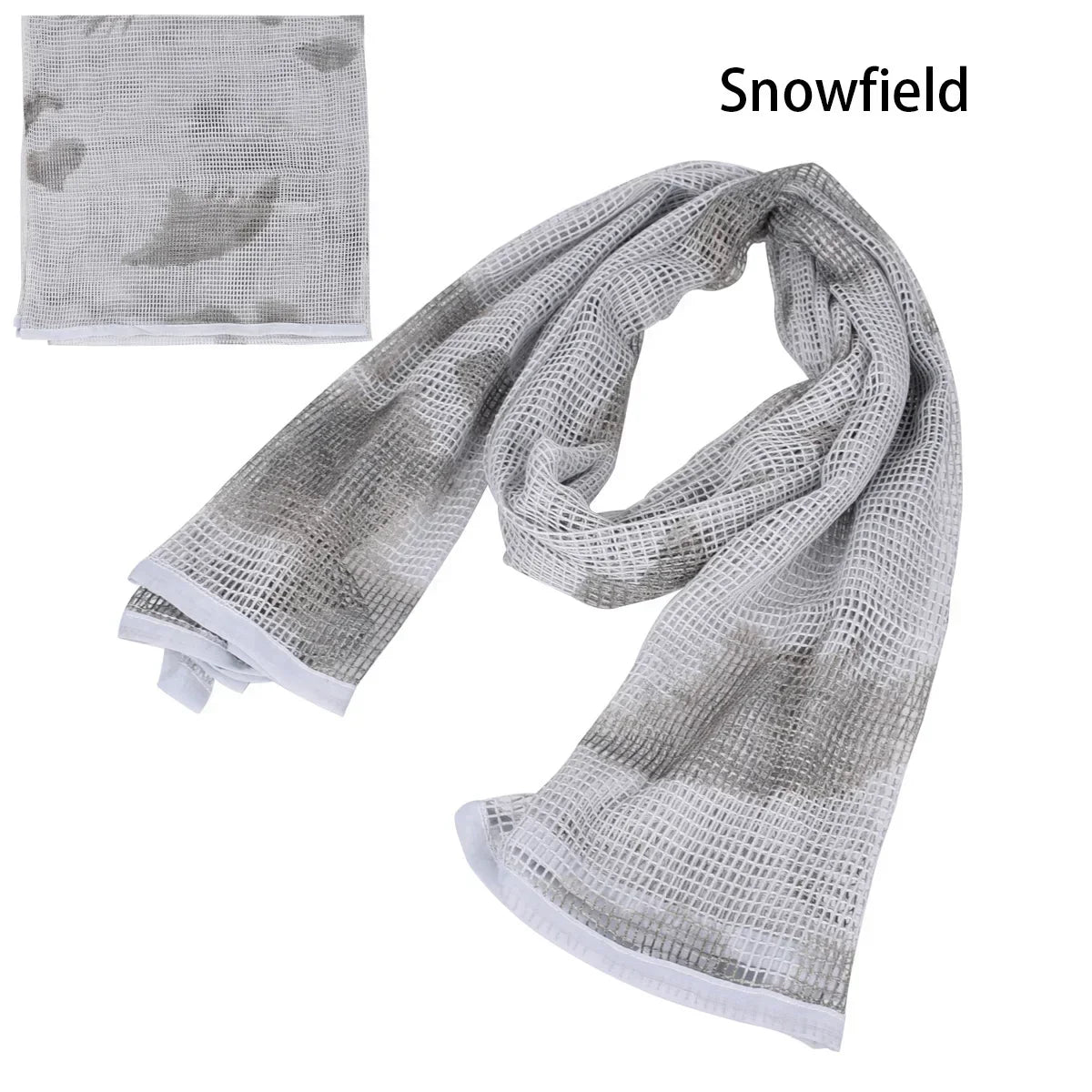 Camouflage Netting Scarf Sniper Veil Camo Mesh Face Scarf Veil Shemagh Head Wrap for Outdoor Camping Hiking Hunting Shooting