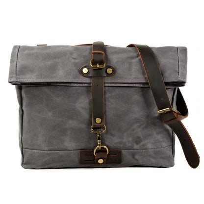Waterproof wax canvas bag retro messenger bag casual motorcycle men's shoulder bag locomotive men's side package poor package