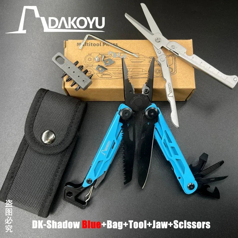 DAKOYU DKShadow Multitool Camping Pliers with Emergency Whistle -8 Color Compact Outdoor Tool, Suitable for Hiking and Camping