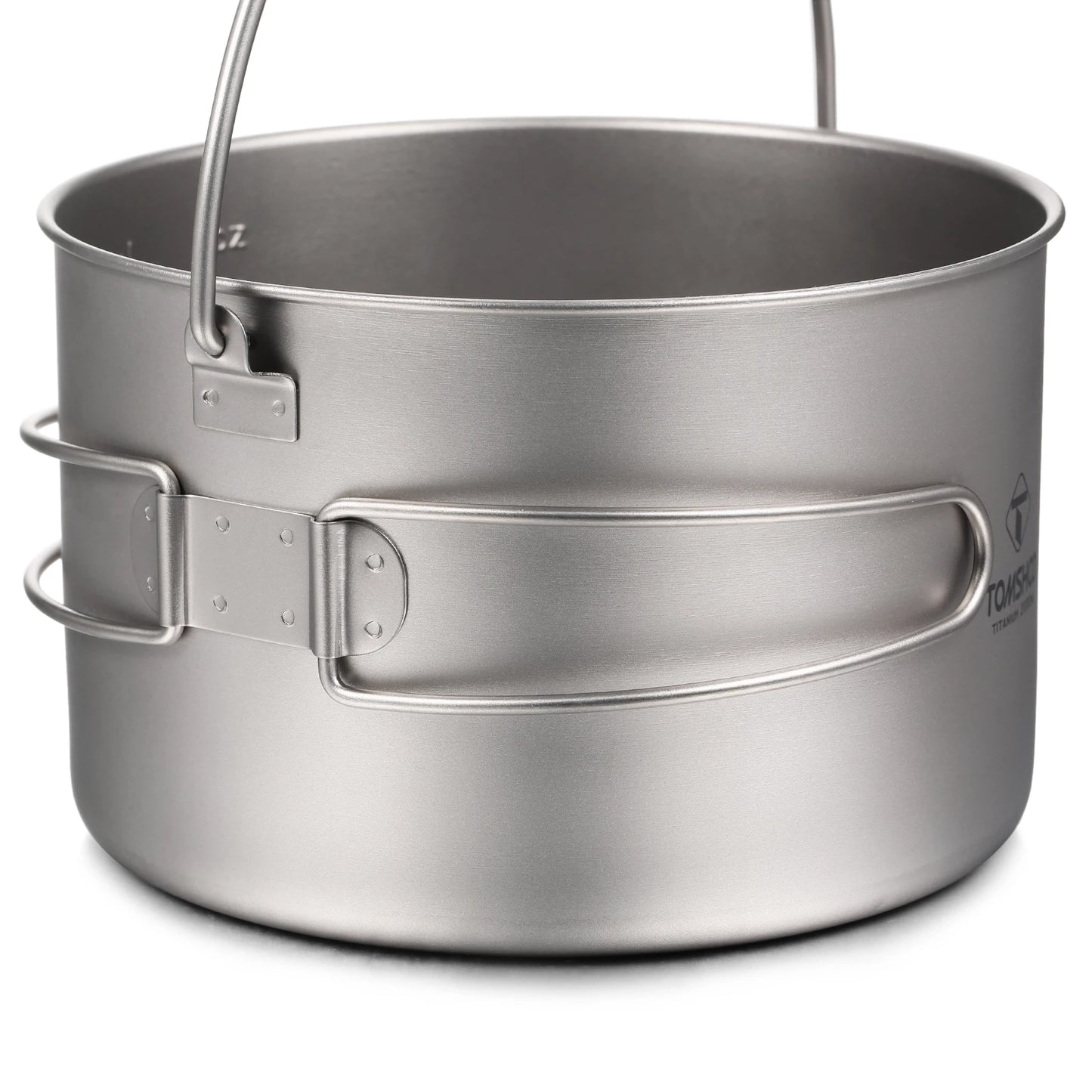 TOMSHOO Camping Cookware Titanium Pot 0.75L/0.9L/1.1L/1.6L/2L/2.8L Ultralight Hanging Pot w Lid Foldable Handle Outdoor Cooking