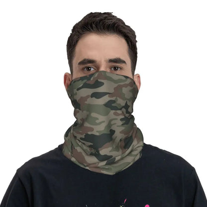 Custom Flecktarn Camo Bandana Neck Gaiter Windproof Face Scarf Cover Men Women Woodland Camouflage Headwear Tube Balaclava