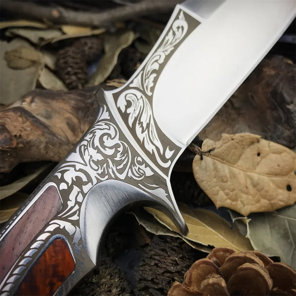 Heavy Duty Saudi Arabia Fixed Blade Knife Military Tactical Knife D2 Steel Blade Sandalwood Handle Outdoor Camping Hunting Tool