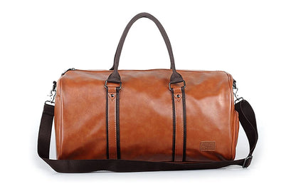 Leather Handbag Gym Bag Fitness Travel Shoe Pocket Luggage Outdoor Shoulder Crossbody Duffle Side Sac De Sports Bag For Men