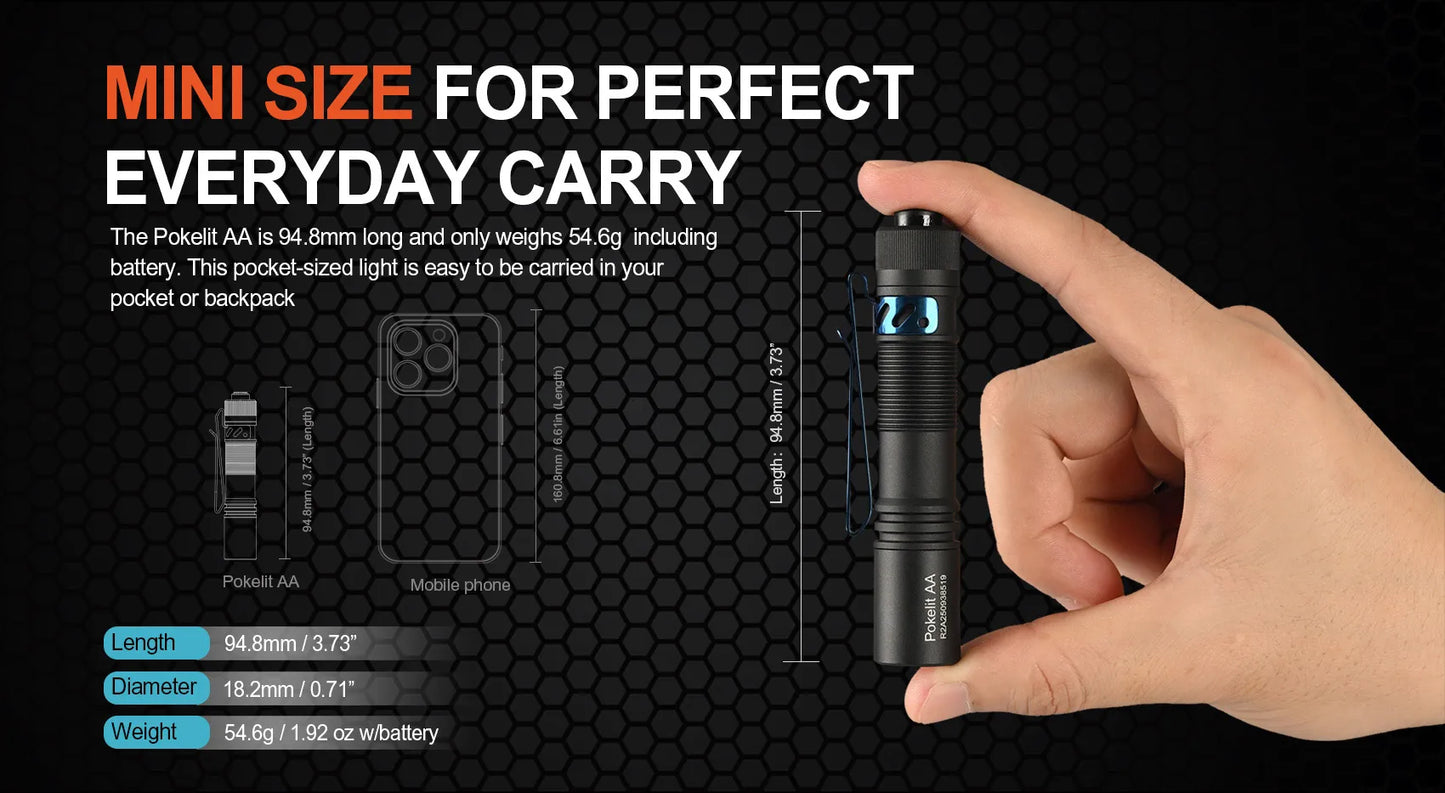 ACEBEAM Pokelit AA EDC Flashlight 1000 Lumens High CRI90 USB-C Rechargeable