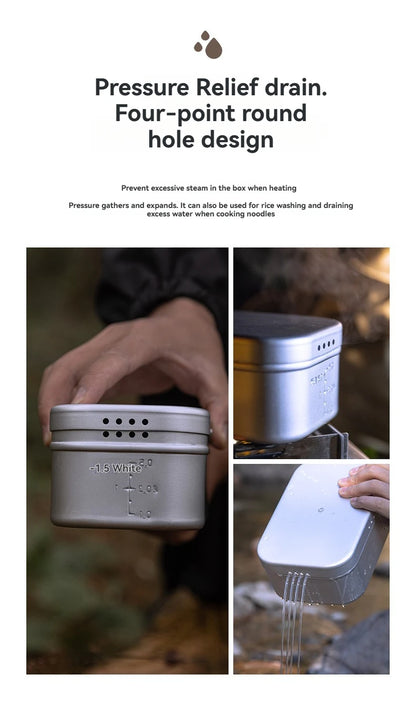 CAMPINGMOON S-2013 Aluminum Oxide Portable Lunch Box, Open Flame Heated OutdoorPicnic Camping Lunch Box, Aluminum Lunch Box