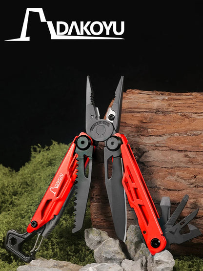 DAKOYU DKShadow Multitool Camping Pliers with Emergency Whistle -8 Color Compact Outdoor Tool, Suitable for Hiking and Camping