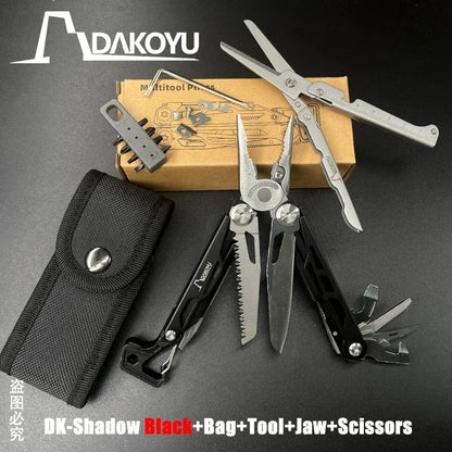 DAKOYU DKShadow Multitool Camping Pliers with Emergency Whistle -8 Color Compact Outdoor Tool, Suitable for Hiking and Camping