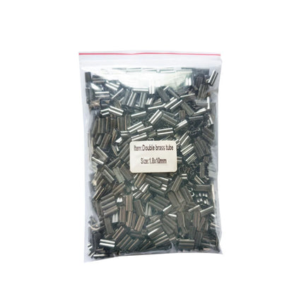 100PCS Brass Double Barrel Crimps Sleeve Tube Pipe Leader Wire Crimping Connector Carp Fishing Hook Accessories Pesca