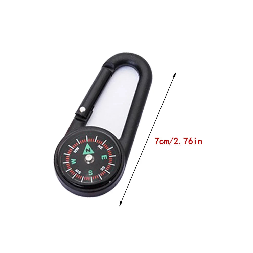 Mini Lightweight Compass, Portable Carabiner Keychain Compasses, Outdoor Camping Tool, Mountaineering Tourism Survival Equipment