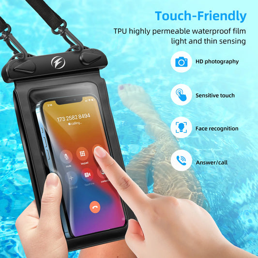 Waterproof Underwater PVC Package Pouch Diving Bags For iPhone Outdoor Mobile Phone Double Pocket Case For Samsung Xiaomi Huawei