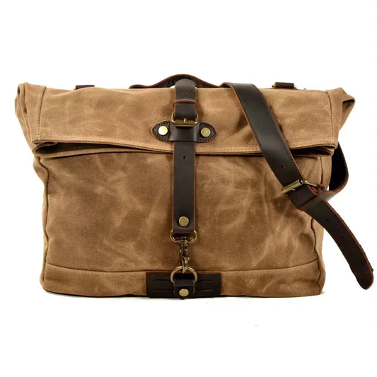 Waterproof wax canvas bag retro messenger bag casual motorcycle men's shoulder bag locomotive men's side package poor package