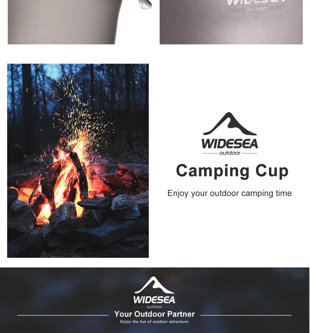 Widesea Camping Mug Outdoor Coffee Tea Aluminum Cup Tourism Tableware Picnic Cooking Supplies Equipment Tourist Trekking Hiking
