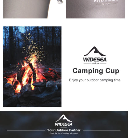 Widesea Camping Mug Outdoor Coffee Tea Aluminum Cup Tourism Tableware Picnic Cooking Supplies Equipment Tourist Trekking Hiking
