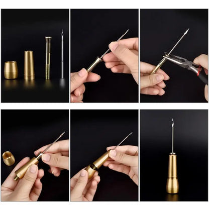 Leather Sewing Awl Set Replaceable Multifunctional Shoes Repair Tool Kit Punch Stitching Needles DIY Sewing Leathercraft